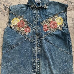 Betty Bleu denim vest with embellishment